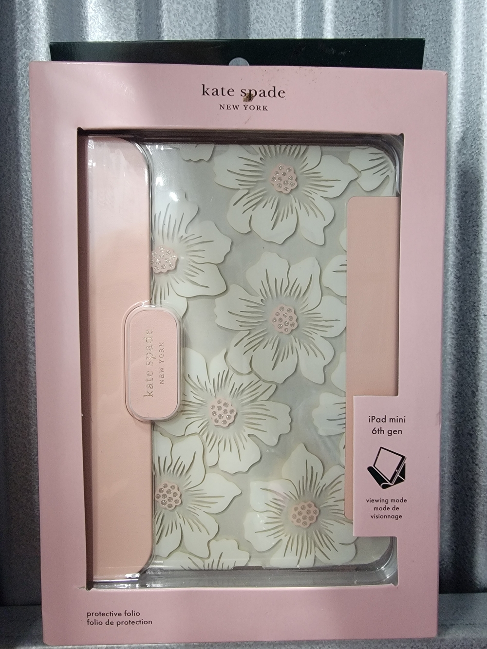 kate spade Pink and Cream Floral Folio iPad Mini 6th Gen.  Case